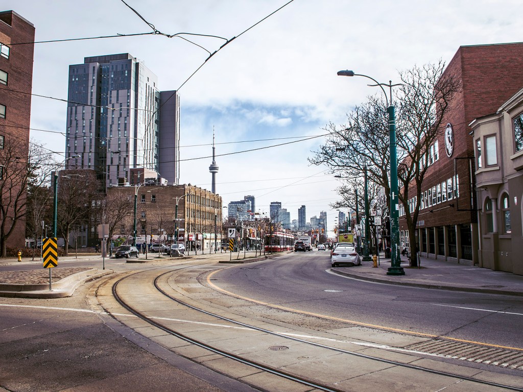 The CN Tower visible from Toronto streets