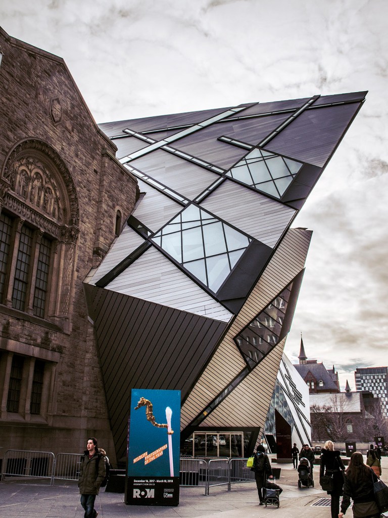 The frontage of the Royal Ontario Museum in Toronto
