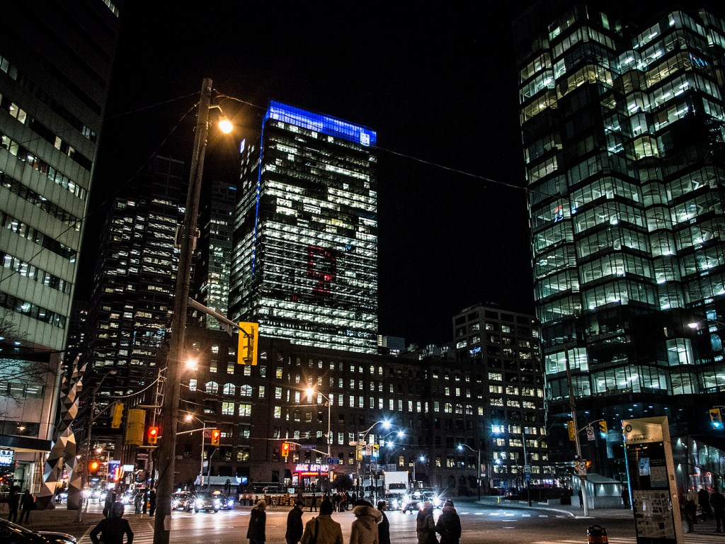 Streets of Toronto at night
