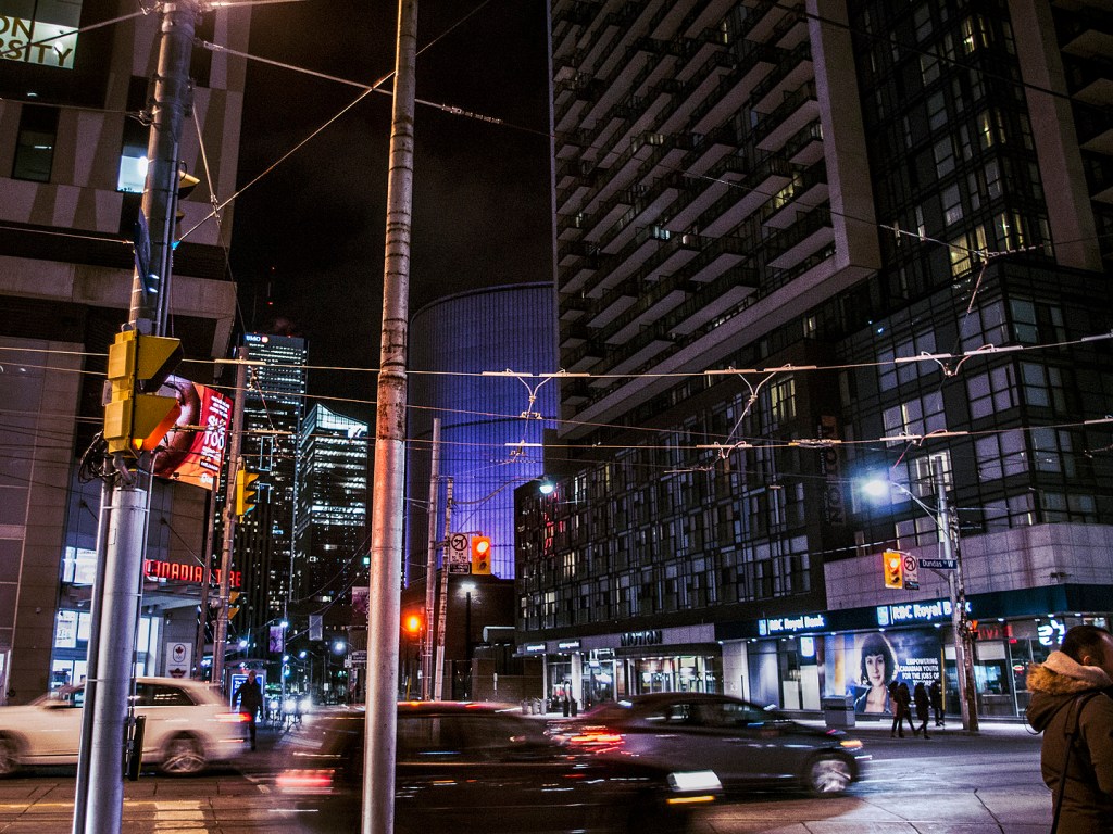 Streets of Toronto at night