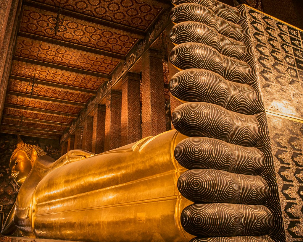 The feet of the huge Reclining Buddha at Wat Pho