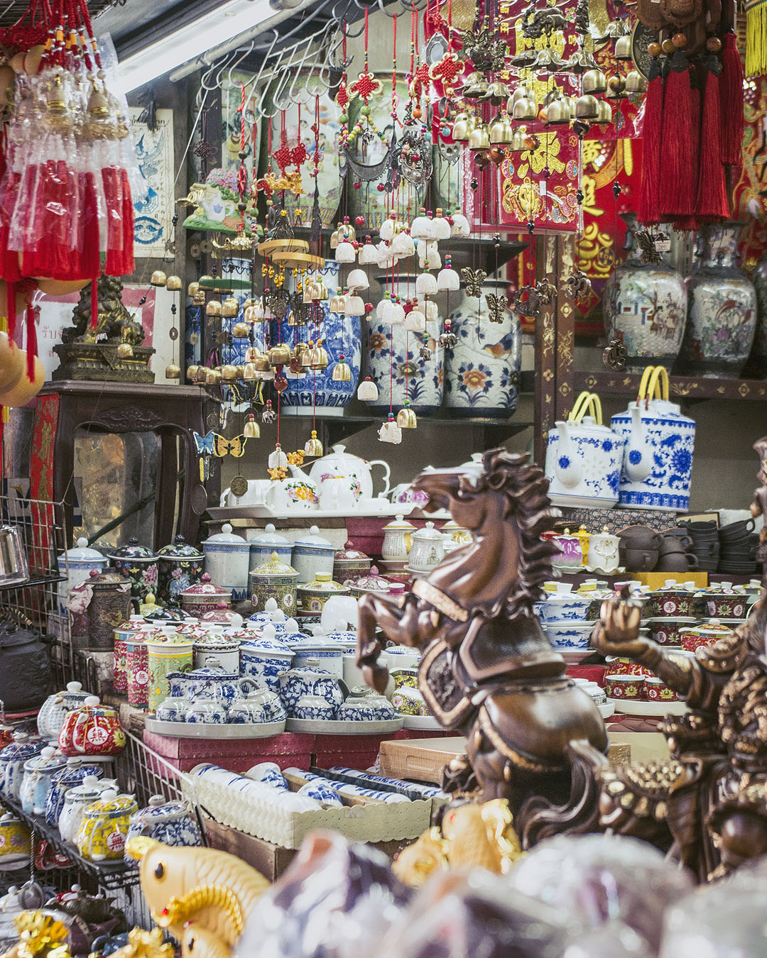 Porcelain for sale in a shop in Bangkok's Chinatown.