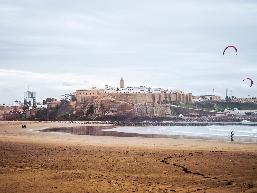 The Rabat skyline seen from Salé Beach.