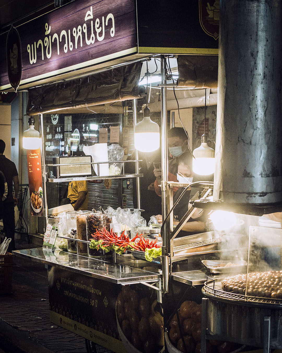 A street food stall in Bangkok's Chinatown.