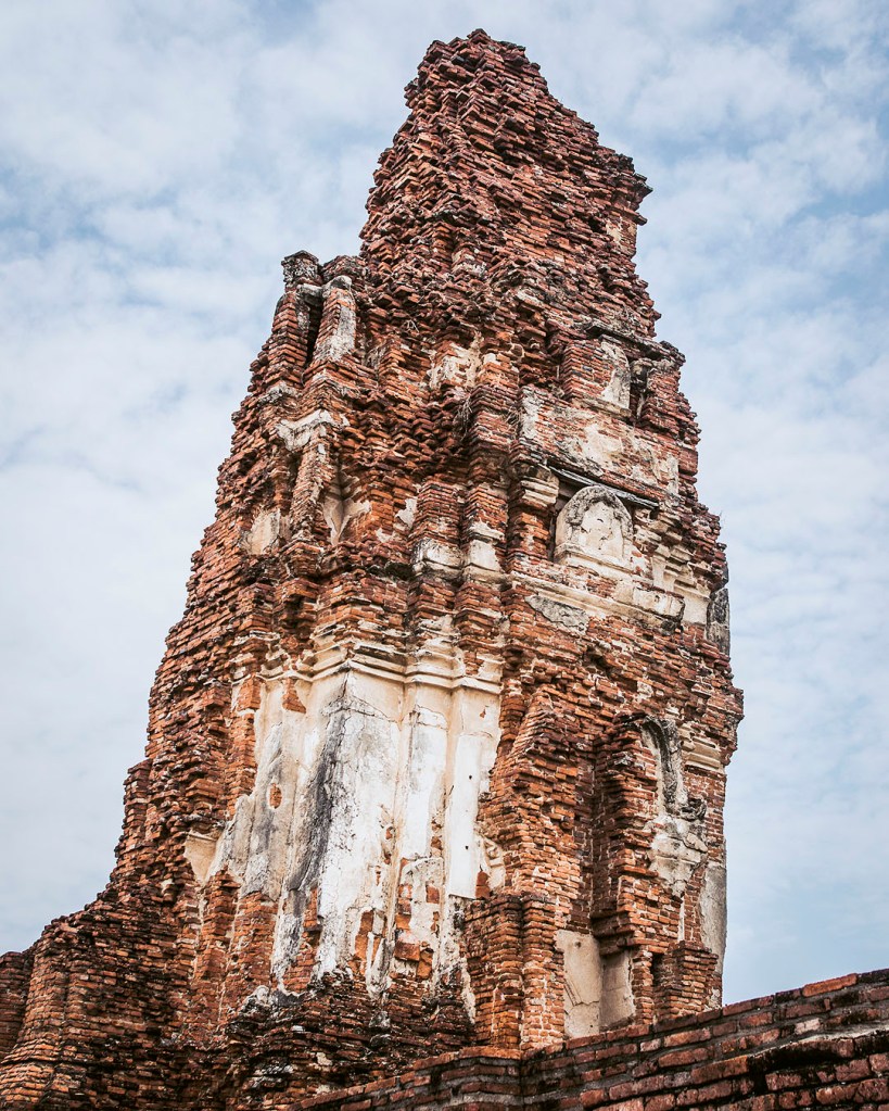 Ruined chedi at Wat Mahathat in Ayutthaya, Thailand.