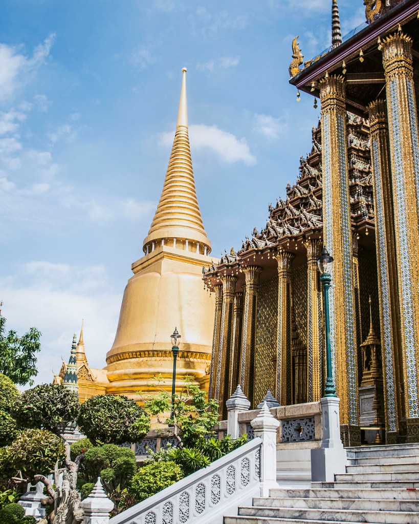 The Phra Siratana Chedi behind the Royal Pantheon in the Grand Palace in Bangkok.