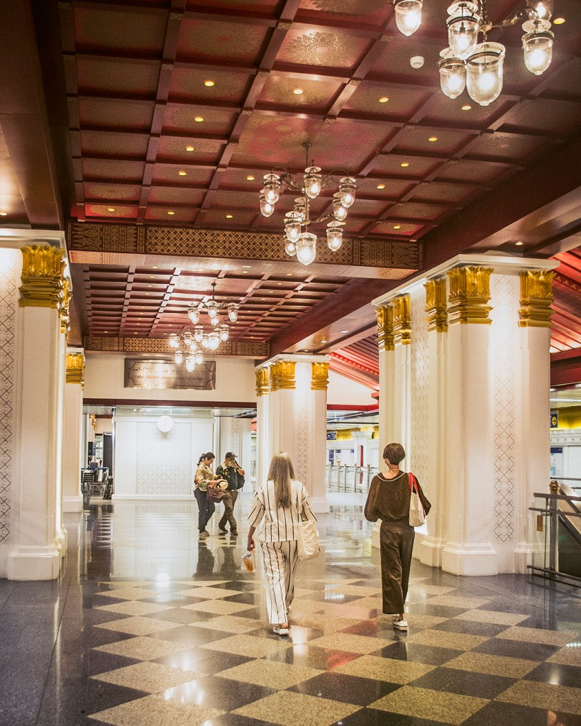 The interior of Sanam Chai MRT station in Bangkok.
