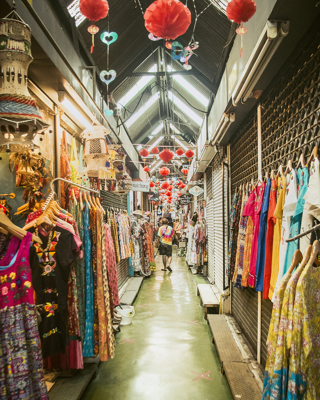 Clothing stalls at Chatuchak Weekend Market.