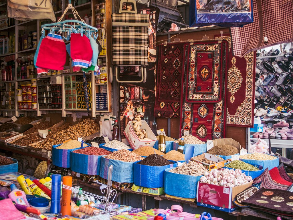 A stall at the souk in Salé, Morocco.