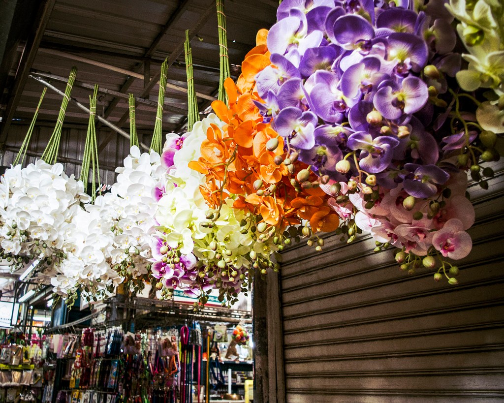 Colourful flowers for sale at Chatuchak Weekend Market.