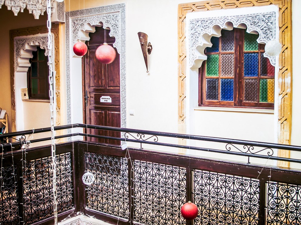Traditional Moroccan architecture in a riad in Salé.