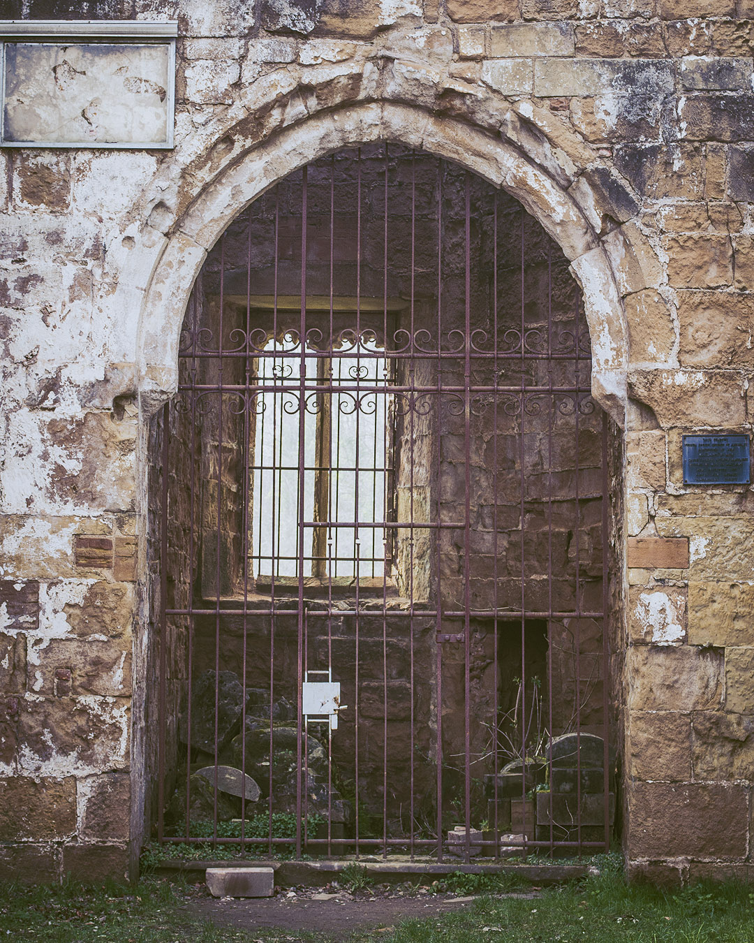 A gated chamber at Annesley Old Church.