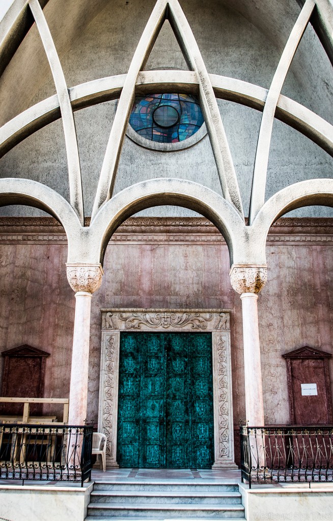The white arches of the St. Anthony Greek Melkite Church on Rue Gouraud in Beirut.
