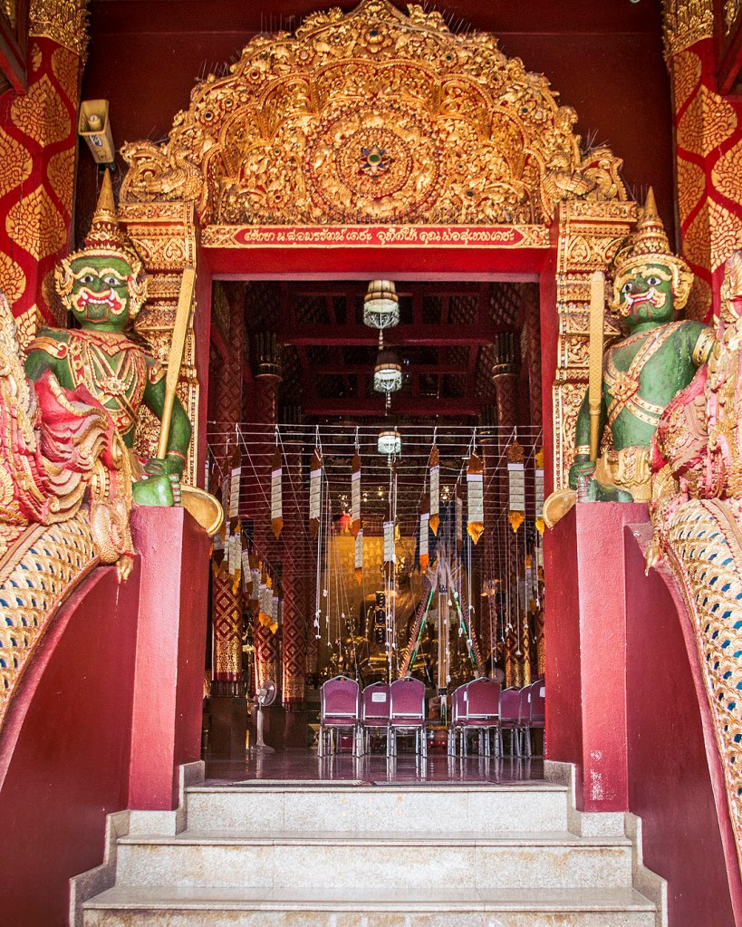 The doorway to another hall in the same complex as the silver temple in Chiang Mai.