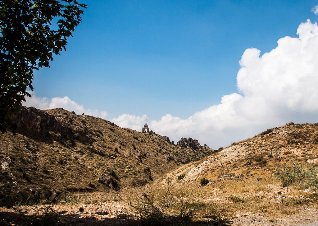 A cross on a rocky hill in northern Lebanon.